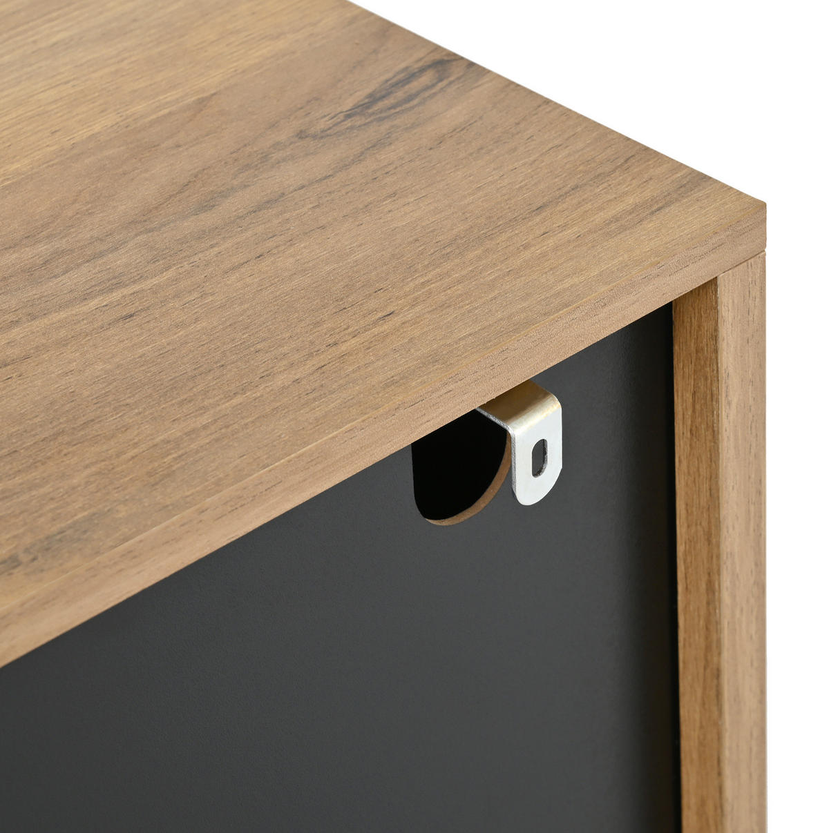 SCHUHSCHRANK 80/24/95,5 cm mit 2 Klappen, 1 Tür und Schublade in Natur/Schwarz - Naturfarben, Holzwerkstoff (80/95.5/24cm) - BEAOK