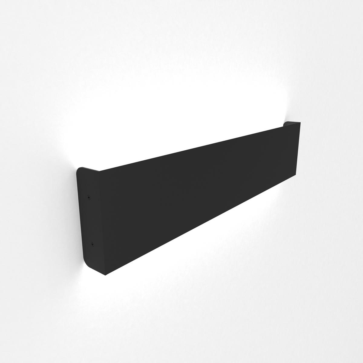 LED-WANDLEUCHTE - Schwarz Hochglanz, Metall (50.4/11/3.6cm) - Lumicom