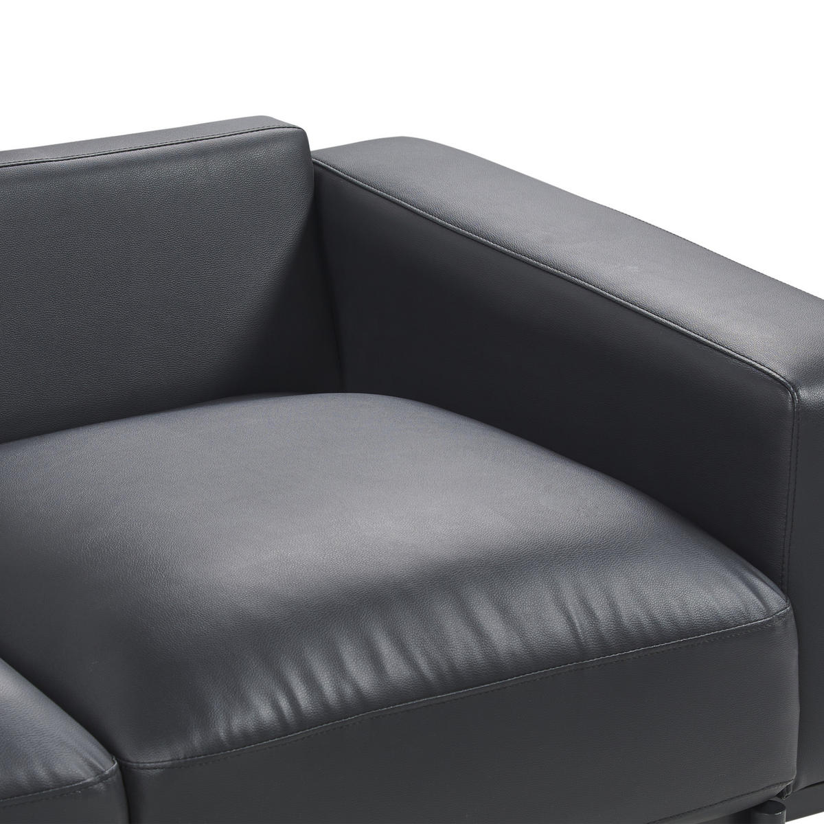 2-SITZER-SOFA Kunstleder schwarz Sovik - Schwarz, Kunststoff/Textil (156/72/87cm) - Beliani