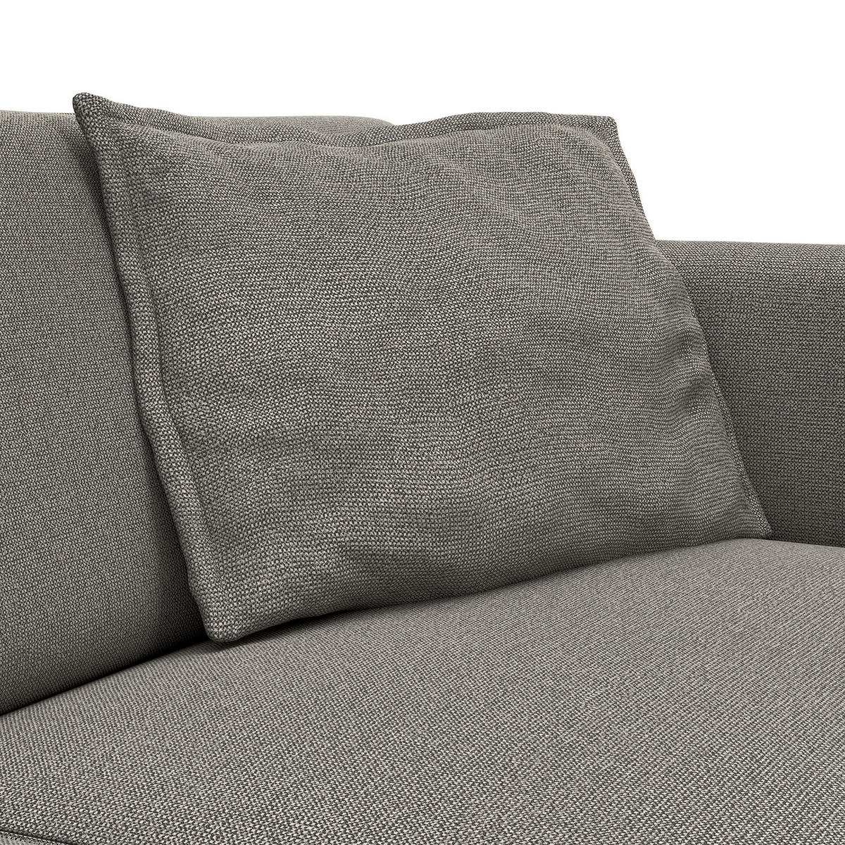 3-SITZER SOFA - Schwarz/Grau, Kunststoff/Textil (219/84/117cm) - home24