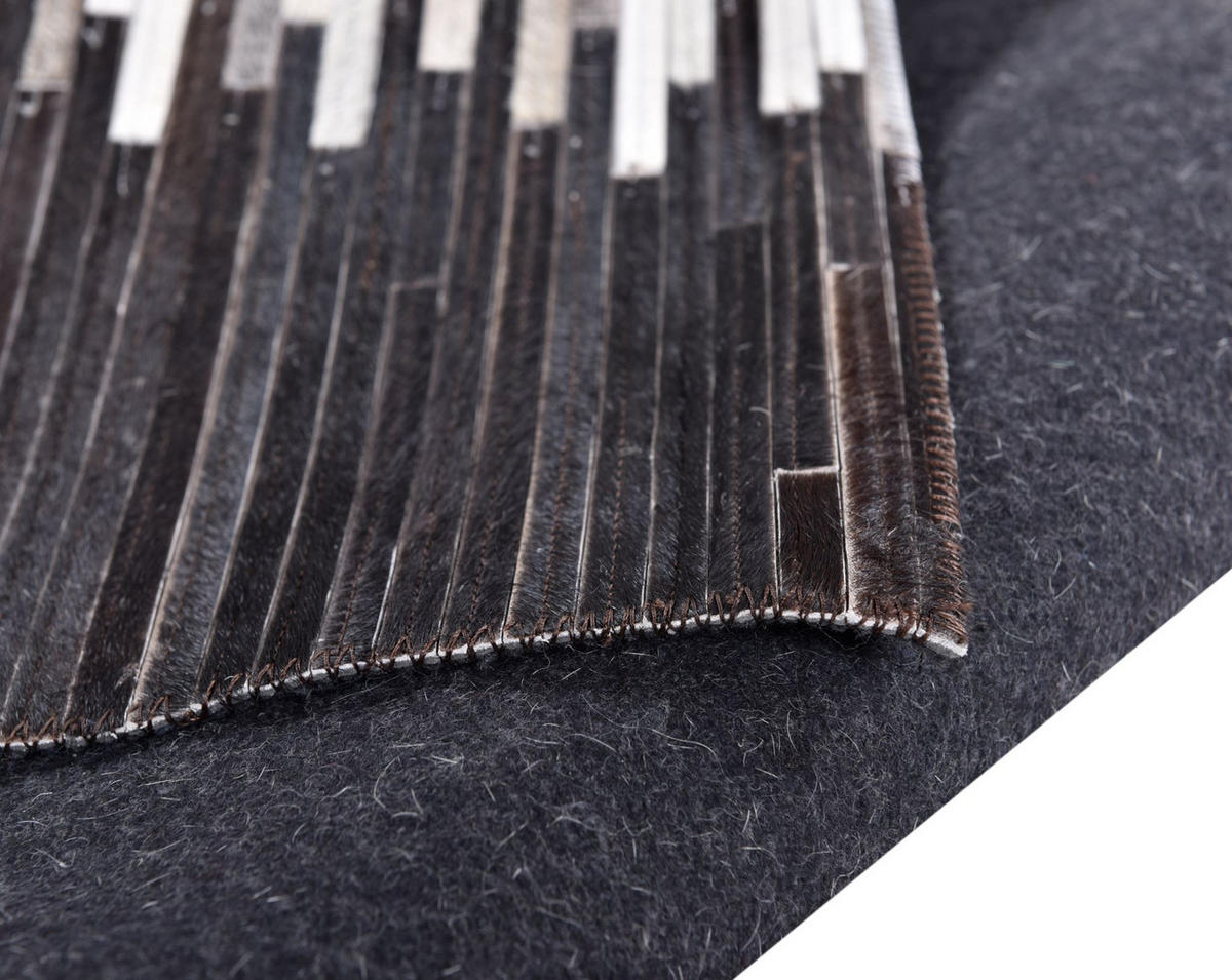 LEDERTEPPICH Kobe 160x230 cm - Silberfarben, Textil (160/230cm) - THEKO