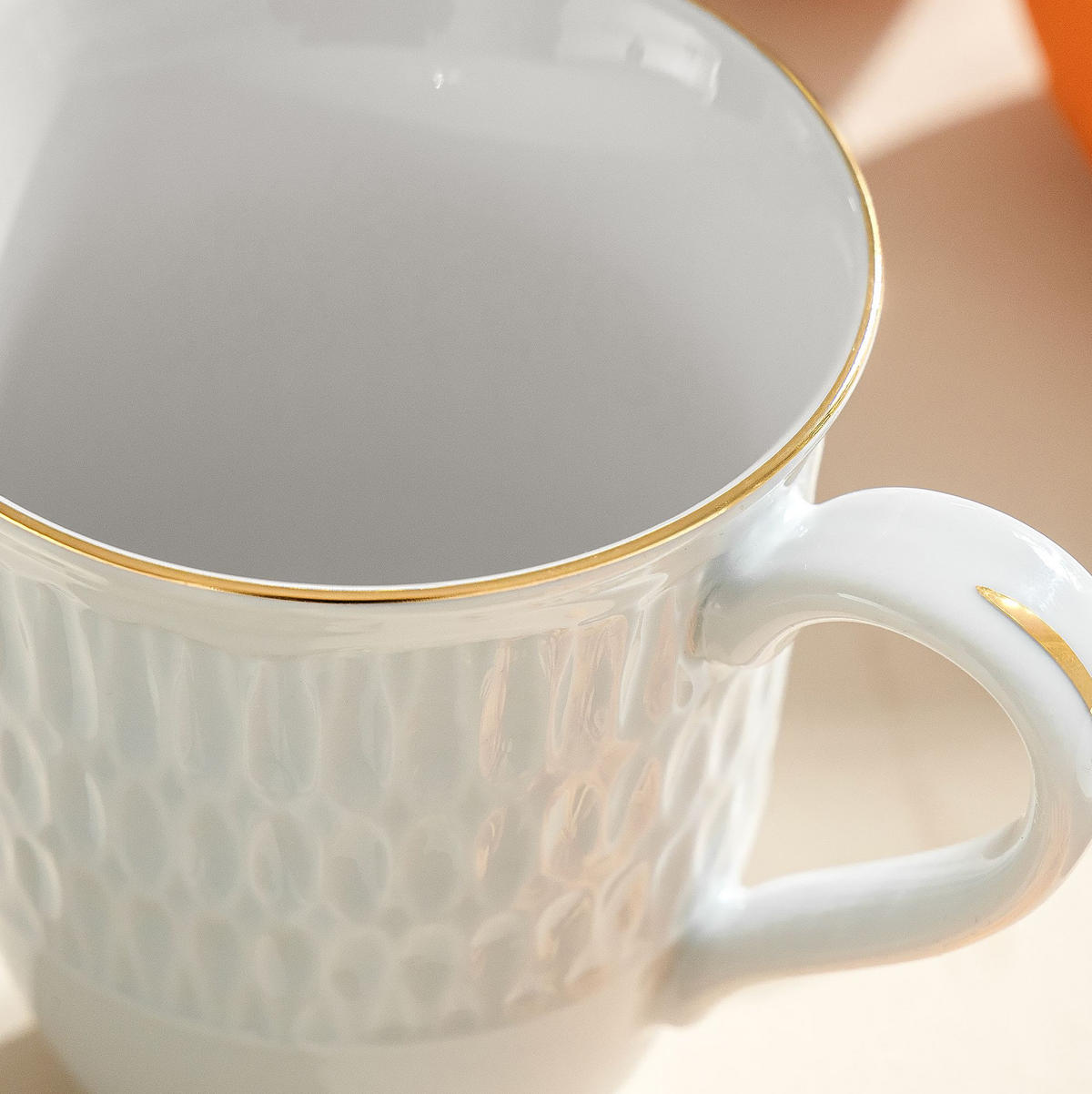 BECHER-SET CMIELOW SOFIA GOLDRAND 6-tlg aus Porzellan - Weiß, Keramik (0.3L) - KONSIMO®