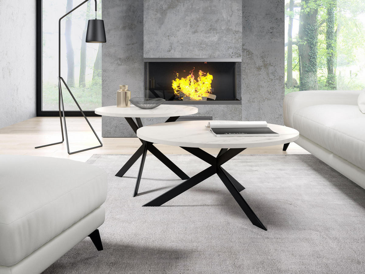 COUCHTISCH LIBRE Weiß, Grau 75x75x36 cm - Weiß/Grau, Holzwerkstoff (75/75/36cm) - FURNLUX