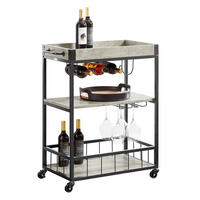 SERVIERWAGEN Grau - Grau, Holzwerkstoff (80/90/40cm) - SoBuy