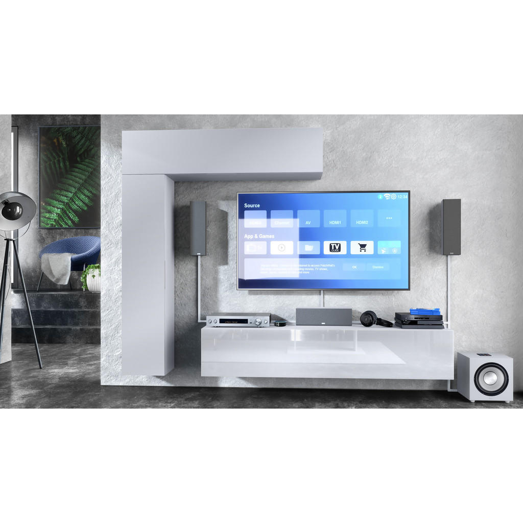 Thumbnail - Vladon Wohnwand, Weiß, Holzwerkstoff, 320x182x39 cm, Wohnzimmer, Wohnwände, Anbauwände