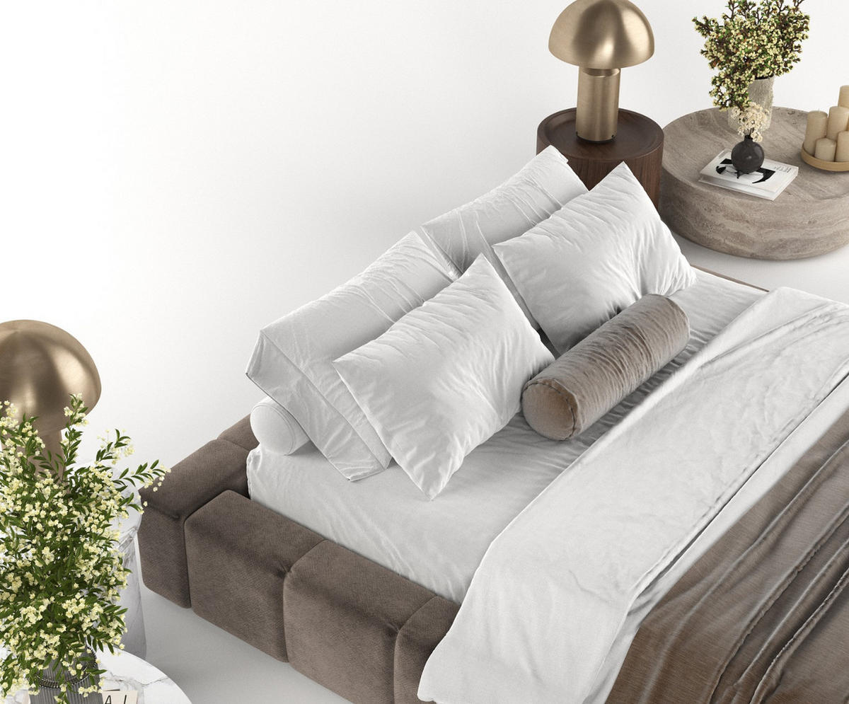 POLSTERBETT Kea mit Stauraum 200/200 cm Braun im Terra NW Stoff - Schwarz/Naturfarben, Holz/Holzwerkstoff (200/200cm) - AltaBeds