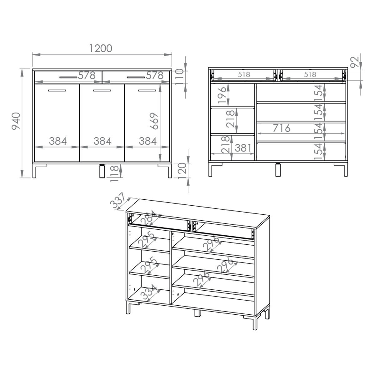 SCHUHSCHRANK Liora Holz - Braun, Holzwerkstoff (120/94/34cm) - Petits-meubles