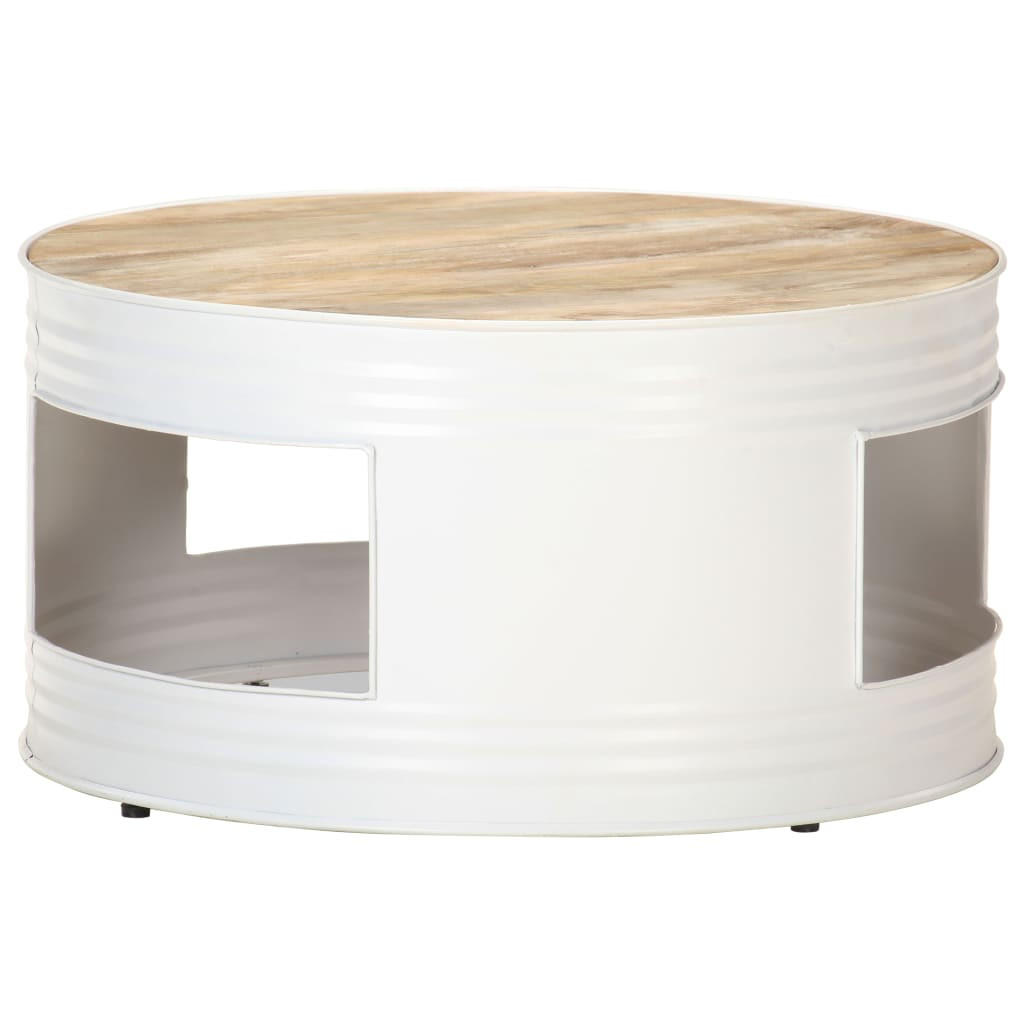 COUCHTISCH Weiß 68x68x36 cm Massivholz Mango - Weiß, Holz (68/68/36cm) - furnicato