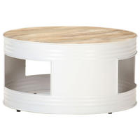 COUCHTISCH Weiß 68x68x36 cm Massivholz Mango - Weiß, Holz (68/68/36cm) - furnicato