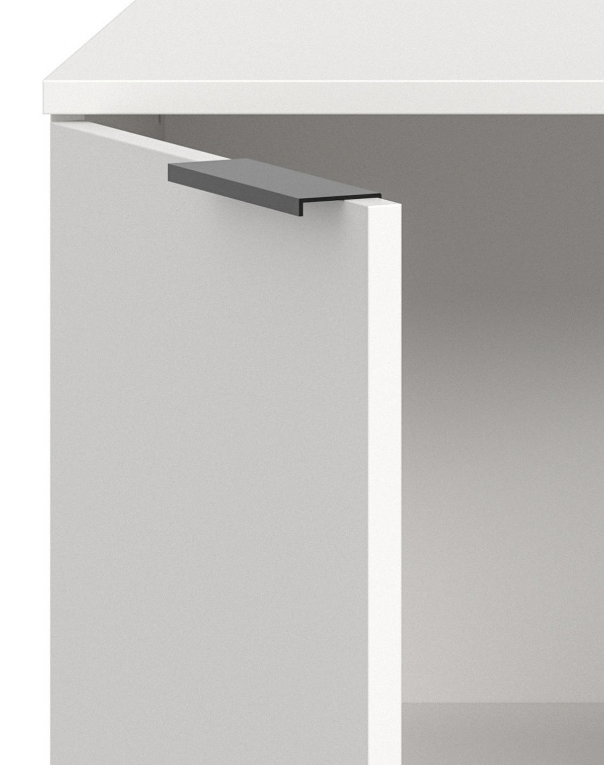 SIDEBOARD weiß 185 x 80 cm, Kommode mit viel Stauraum - Schwarz/Weiß, Holzwerkstoff/Kunststoff (185/80/35cm) - Inn.Furn