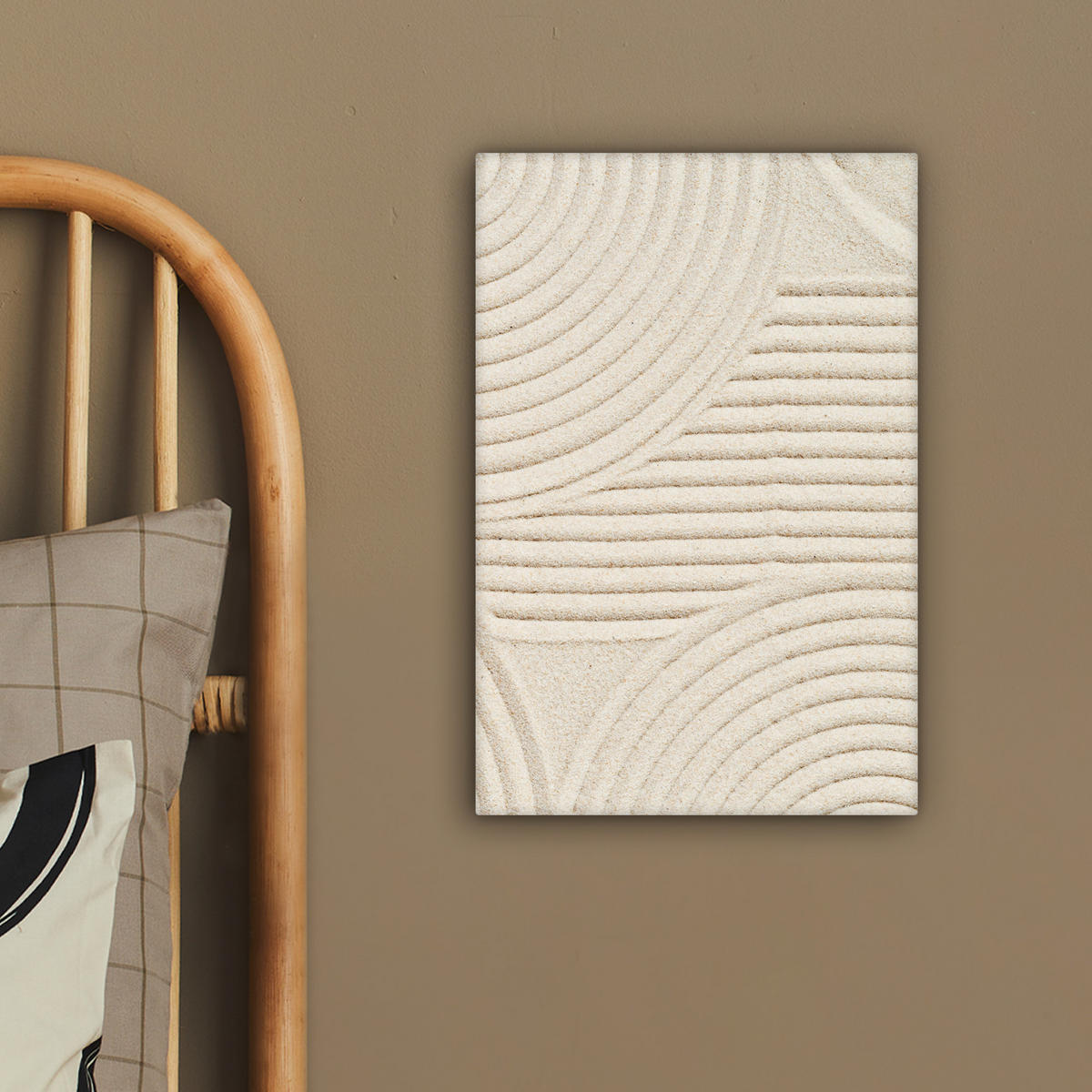 LEINWANDBILD Muster - Abstrakt - Weiß 20x30 cm - Beige, Textil (20/30cm) - MuchoWow