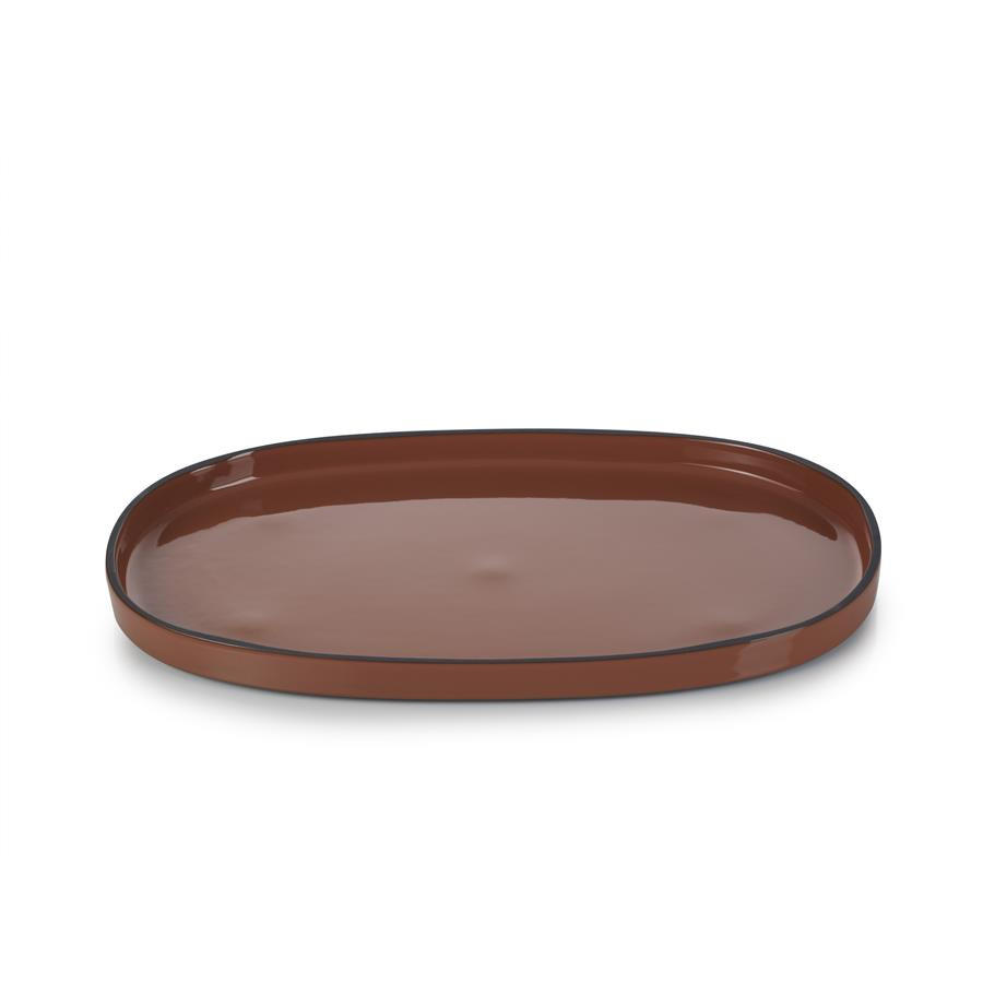 Revol Porcelaine France Servierteller Braun 21.8x2.5x35.5 cm