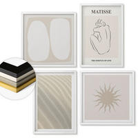 WANDBILDER 4er-Set - 50x50 cm & 40x60 cm Weißer Rahmen - Minimalistische Sandwellen - Weiß, Kunststoff (50/50cm) - ArtPrintCave