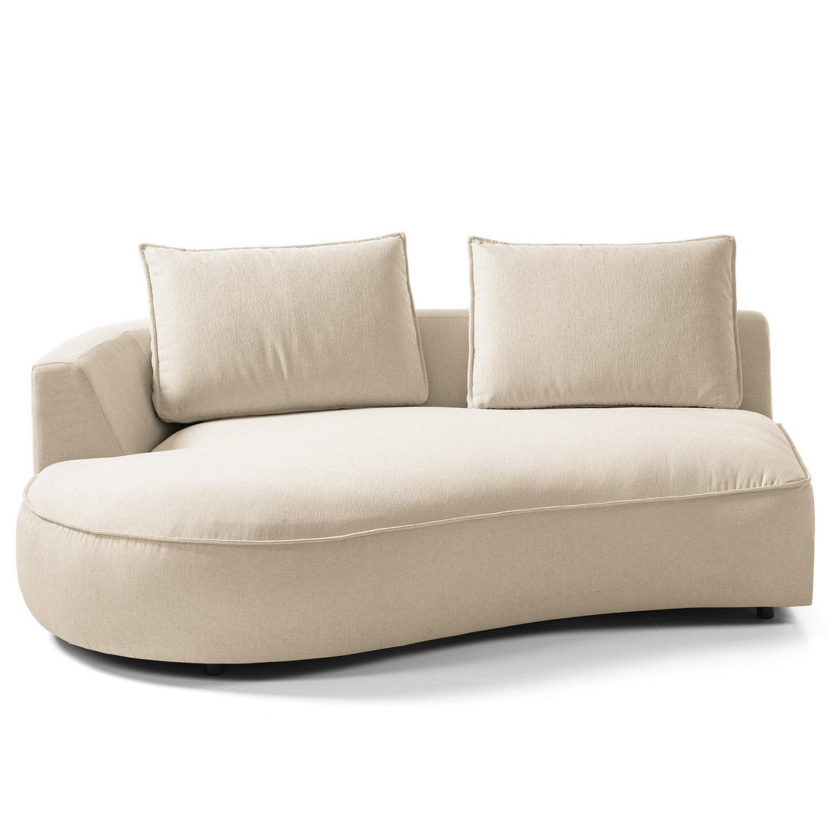 OTTOMANE - modular - Beige/Schwarz, Kunststoff/Textil (196/82/146cm) - home24