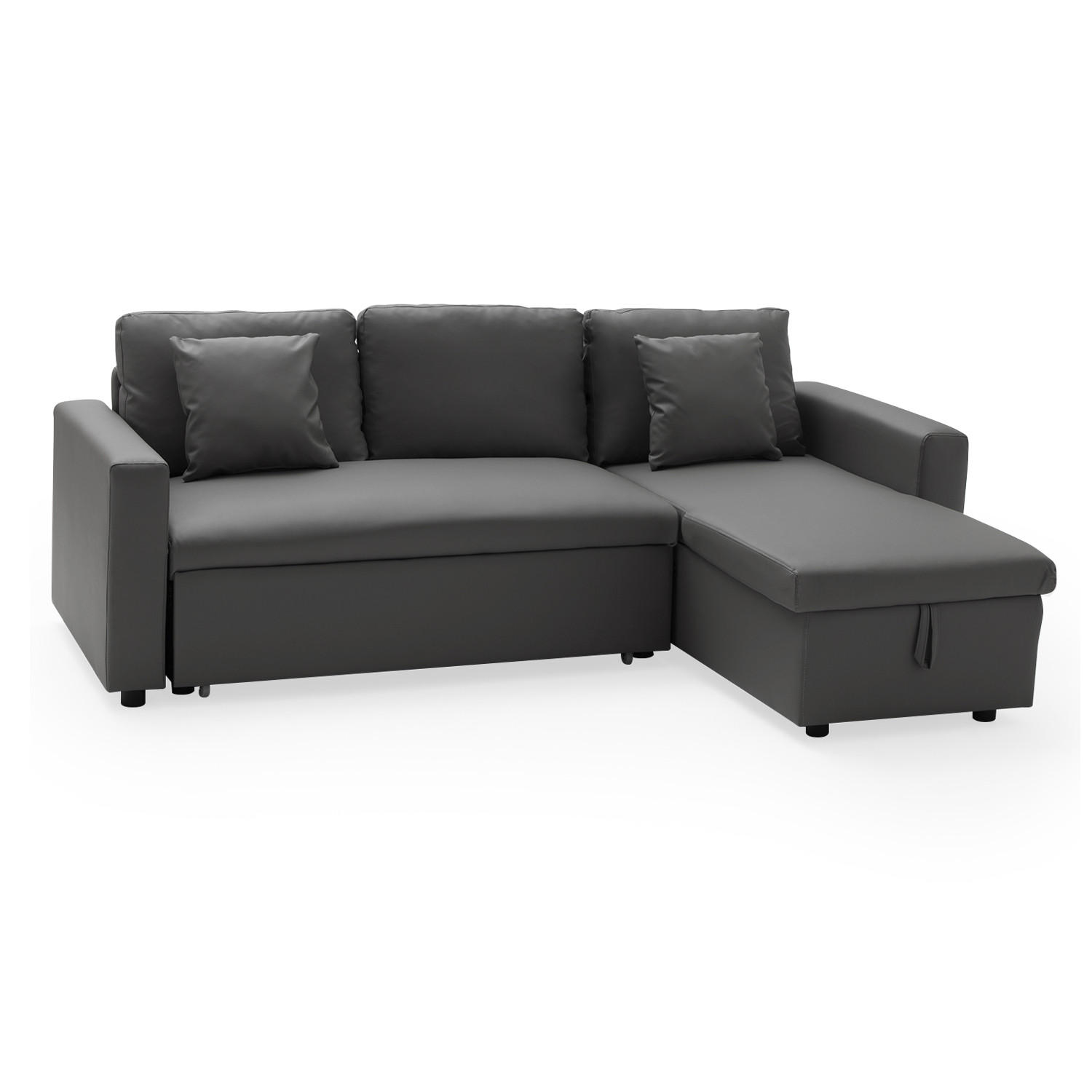 ECKSOFA Clark grau 3 Plätze - Grau, Kunststoff (225/146cm) - Happy Garden