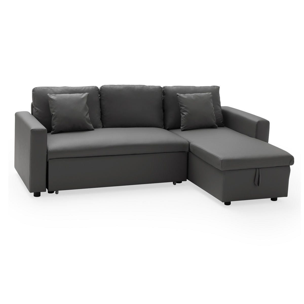 ECKSOFA Clark grau 3 Plätze - Grau, Kunststoff (225/146cm) - Happy Garden