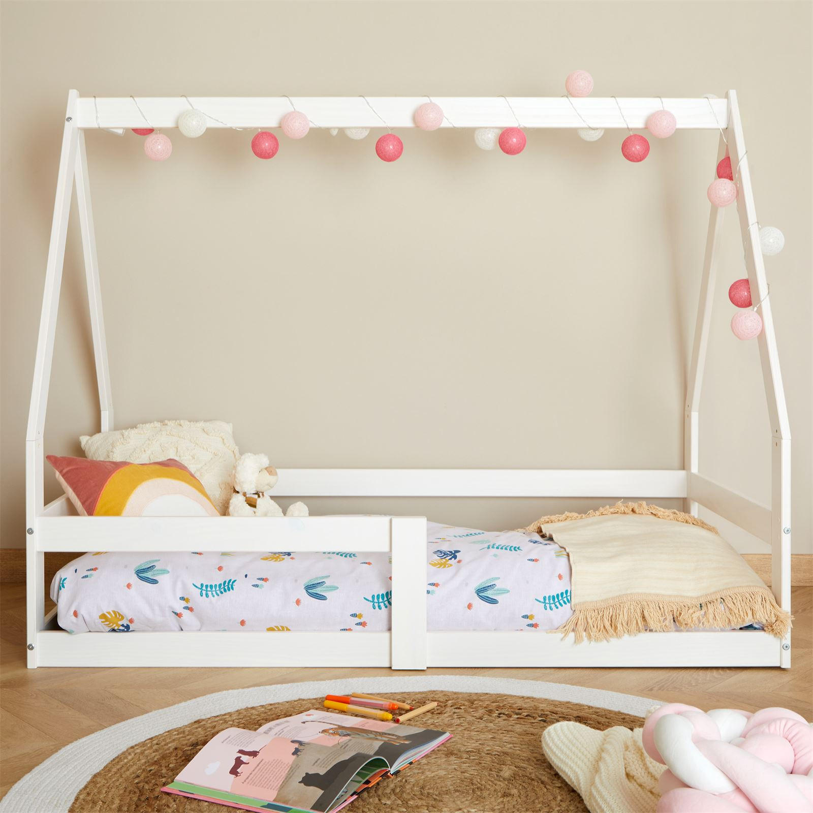 HAUSBETT LUSIA 80X160 CM - Weiß, Holz (85/125/164cm) - IDIMEX