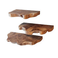 WANDREGAL Line Braun 25/55/ 4 cm 3er-Set - Braun, Holz (55/4/25cm) - Hoyz Collection