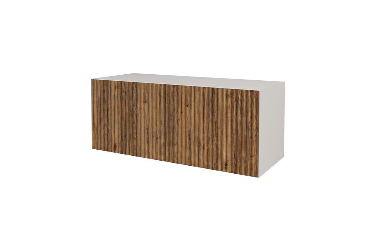LOWBOARD NOA-2-W 100x40x41 cm - Weiß / Katania - Eiche Wotan, Holzwerkstoff (100/40/41cm) - ALTDECOR