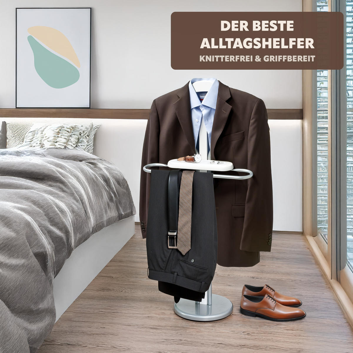 KLEIDERBUTLER, weiß - Hellgrau, Metall (50/108/28cm) - bremermann