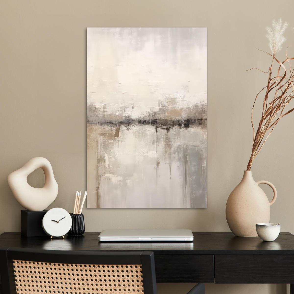 POSTER Moderne Kunst - Abstrakt - Beige 40x60 cm - Beige, Papier (40/60/0.1cm) - MuchoWow