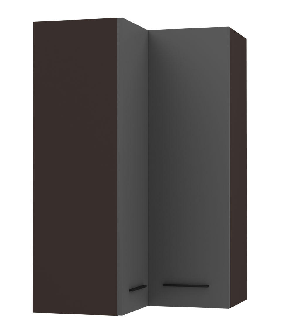 ECKHÄNGESCHRANK Bonn W14/60 lava / graphit matt 60 / 60 / 96cm - Dunkelgrau/Graphitfarben, Holz/Holzwerkstoff (60/96/60cm) - Feldmann-Wohnen