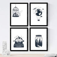 POSTER Set mit 4 Freier Wald A3 Rahmenlos - Klar, Papier (29.7/3cm) - Nacnic