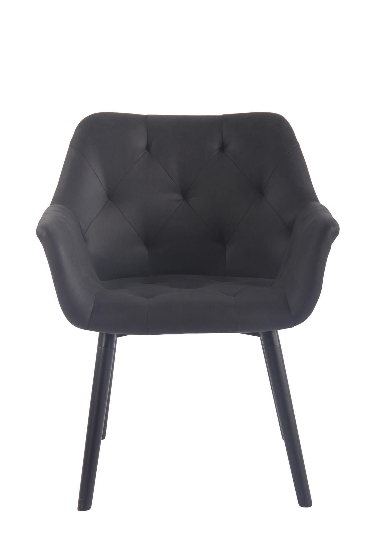 ARMLEHNENSTUHL Lederlook schwarz - Schwarz, Holz/Textil (67/83/60cm) - CLP