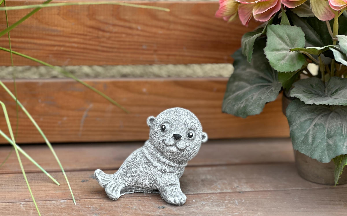 STEINFIGUR kleine Robbe, frostfest, Steinguss - Grau, Stein (8/7/9cm) - stoneandstyle