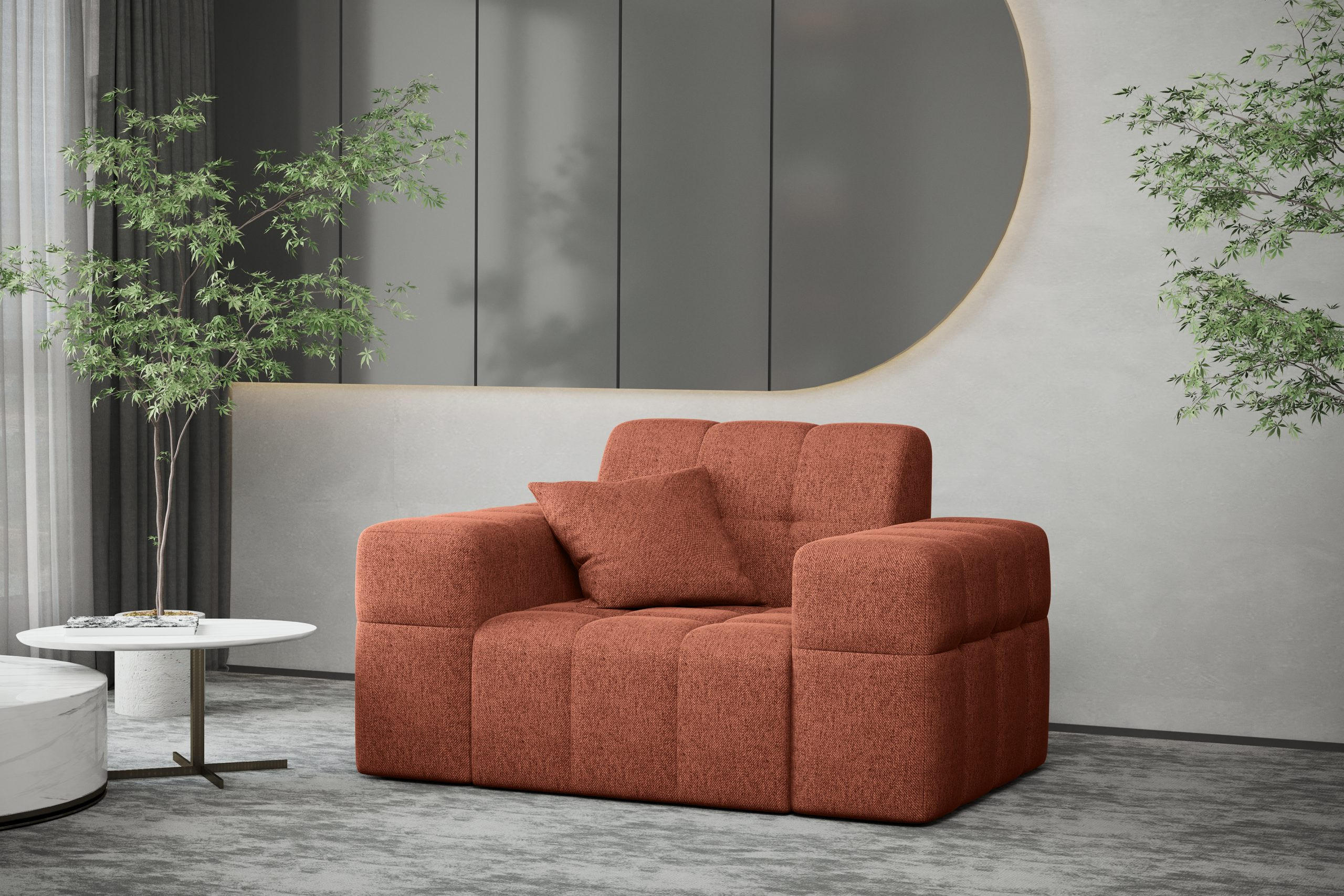 SESSEL Serie NIMES Stoff Verita Kupfer - Kupferfarben, Holz (120/82/92cm) - Kaiser Möbel