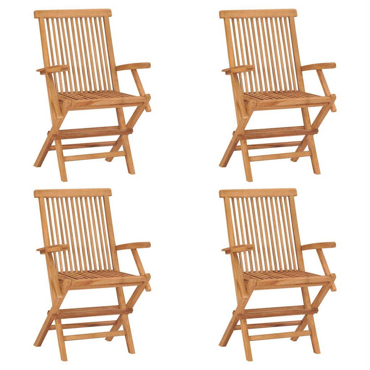 GARTEN-ESSGRUPPE 5-teilig Massivholz Teak - Braun, Holz - vidaXL