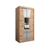 SCHWEBETÜRENSCHRANK 200/100/62 2-türig - Silberfarben/Eiche Artisan, Holz/Kunststoff (100/200/62cm) - MÖBEL KRYSPOL