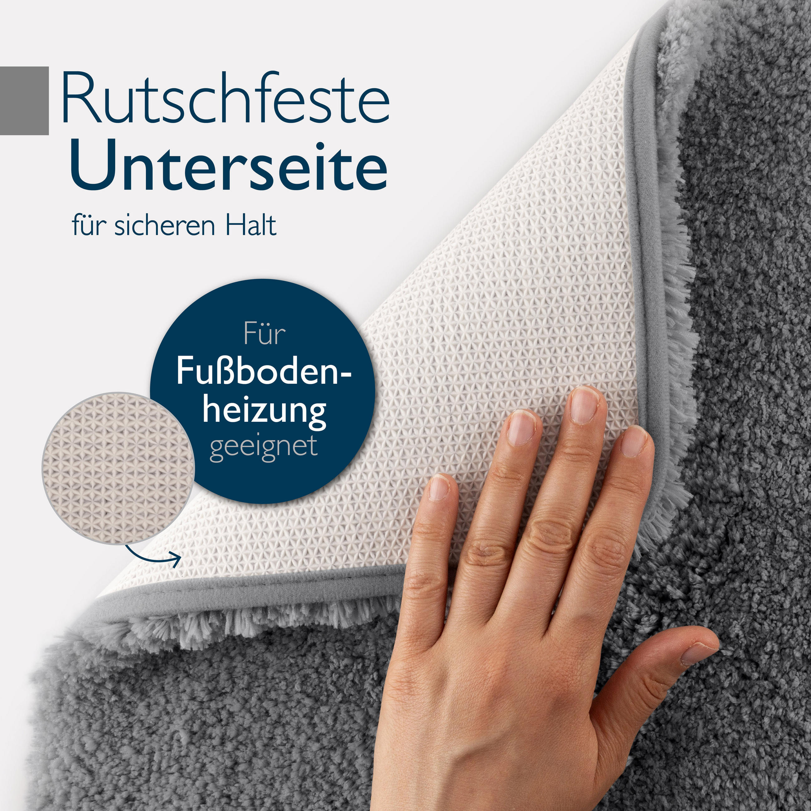 VORLEGER MATTE BeauMare FL 50/80cm Anthrazit - Anthrazit, Textil (50/80cm) - Beautissu 