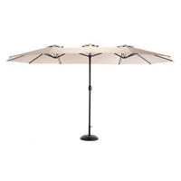 DOPPELSCHIRM aus Stahl 453x267x255 cm in Beige mit Kurbelmechanismus - Beige, Metall (267/453cm) - Modfu