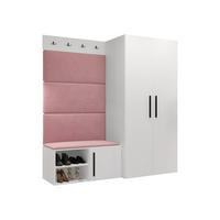 GARDEROBEN-SET Medi I - Hellrosa/Schwarz, Holzwerkstoff/Kunststoff (80/191/50cm) - MIRJAN24