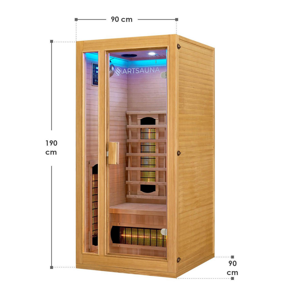 INFRAROTKABINE Nyborg S90V mit Vollspektrumstrahlern - Naturfarben, Holz (90/190/90cm) - Artsauna