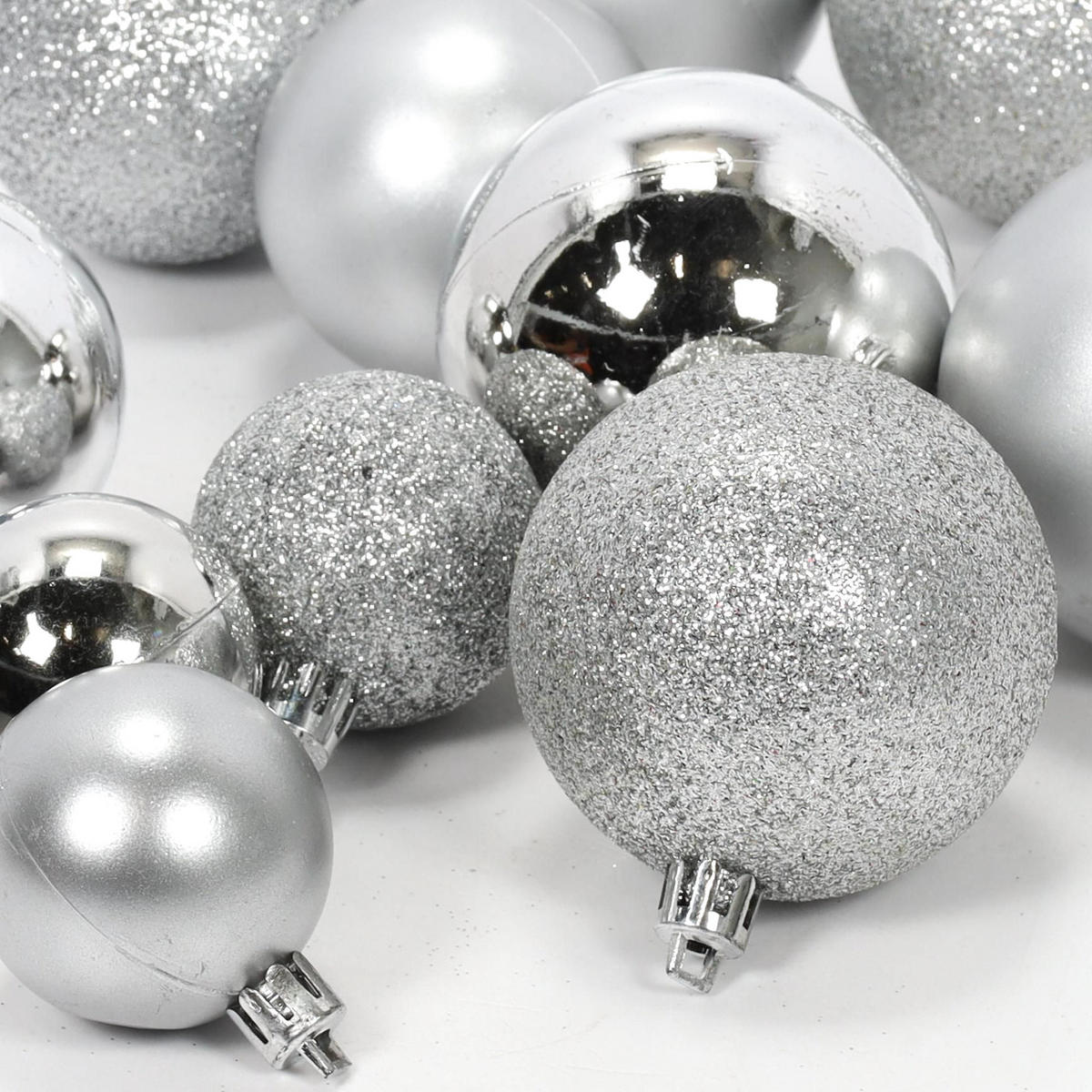 WEIHNACHTSKUGELN Set 70er-Set - Silberfarben, Kunststoff (28/16/37cm) - Home Styling Collection