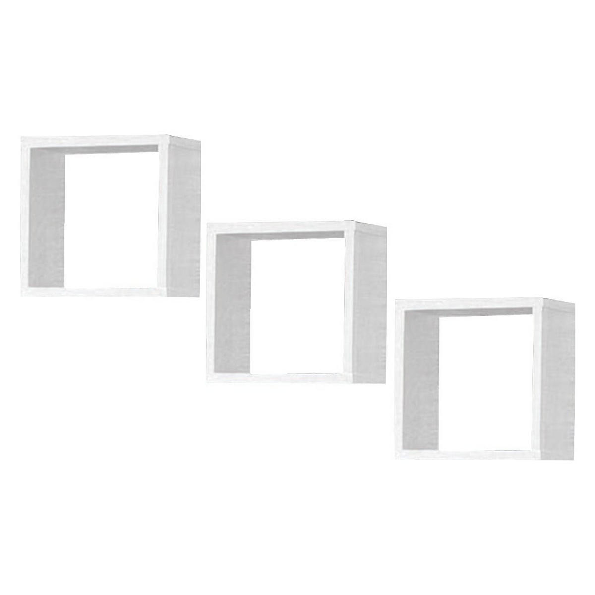 WANDREGAL Weiß 25/25/15 - Weiß, Holzwerkstoff (25/25/15cm) - RAUMHIRSCH FURNITURE