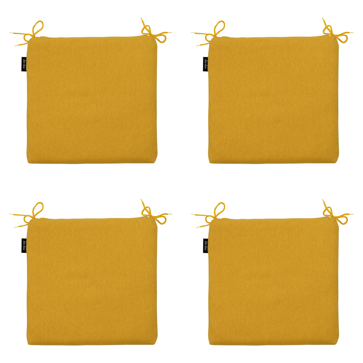 SITZKISSEN Canvas 40/40 cm 4er-Set - Gelb, Textil (40/4/40cm) - Madison