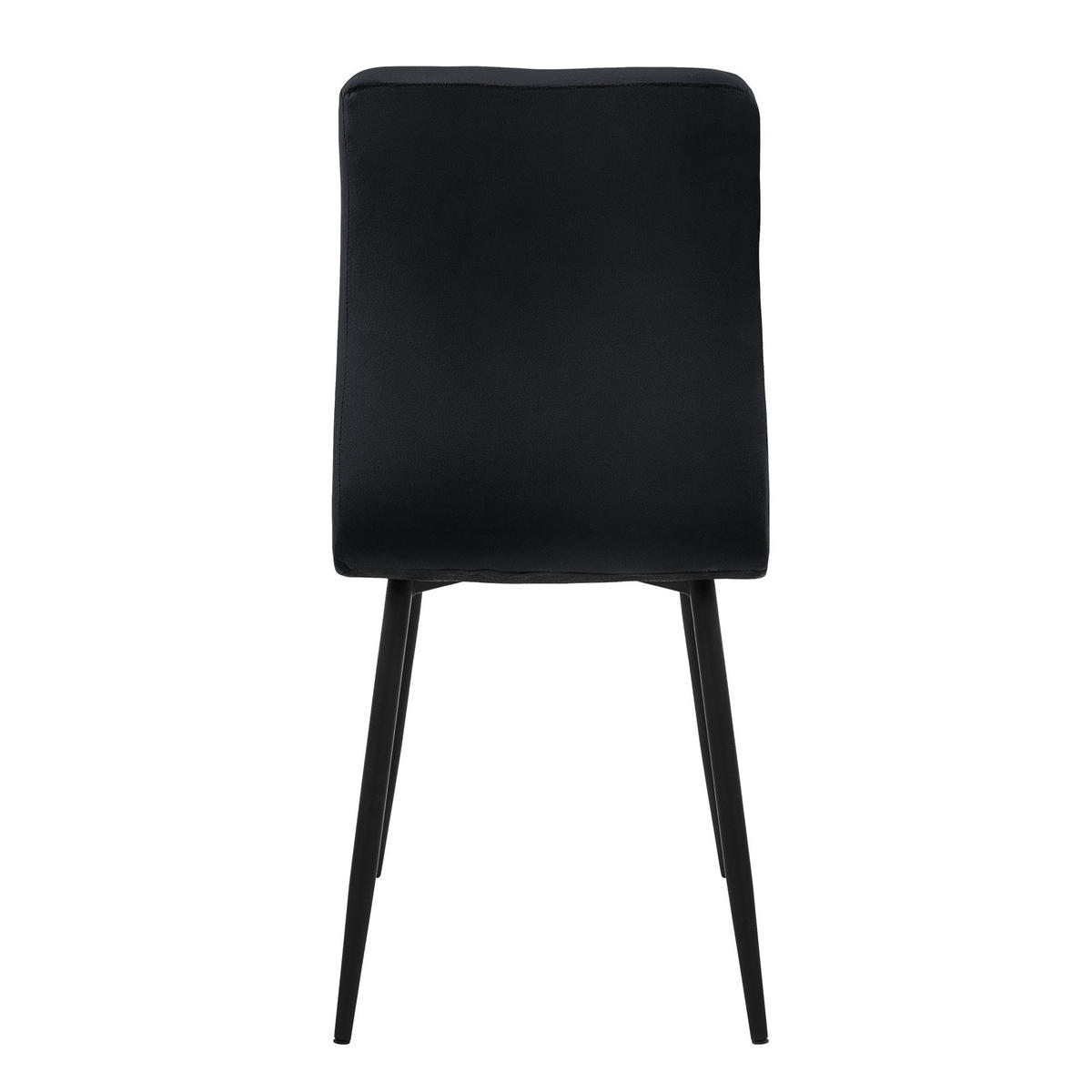 ESSZIMMERSTUHL Samt Schwarz 4er Set - Schwarz, Metall (41/89/49cm) - ML-DESIGN