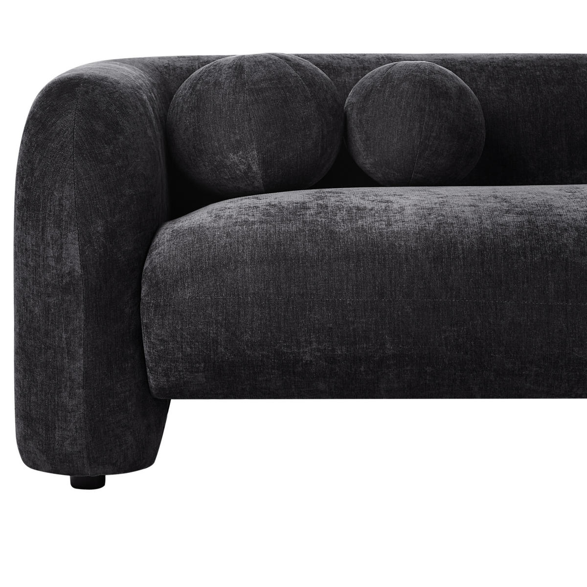 POHOVKA 3-místná Žinylková látka Černá Leiren - černá, textil (224/68/87cm) - Beliani