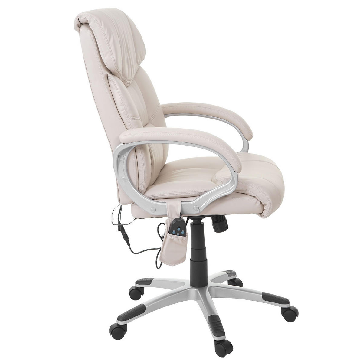 DREHSTUHL mit Massagefunktion HxBxT 119x73x66cm Sitzhöhe 48cm Heizfunktion Massagefunktion Kunstleder Creme - Creme, Kunststoff (73/119/66cm) - PROREGAL