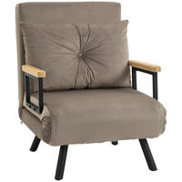 SCHLAFSESSEL - Hellgrau, Metall (73/81/63cm) - HOMCOM