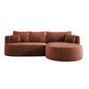 ECKSOFA FIORE L-förm Moderne Ausziehbare Schlaf-Funktion, automatischer Auffaltung, lose Rückenkissen freistehend RECHTS 284x183x82cm Bronze - Bronzefarben, Holz/Textil (284/183cm) - DomoHome