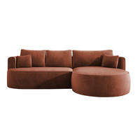ECKSOFA FIORE L-förm Moderne Ausziehbare Schlaf-Funktion, automatischer Auffaltung, lose Rückenkissen freistehend RECHTS 284x183x82cm Bronze - Bronzefarben, Holz/Textil (284/183cm) - DomoHome
