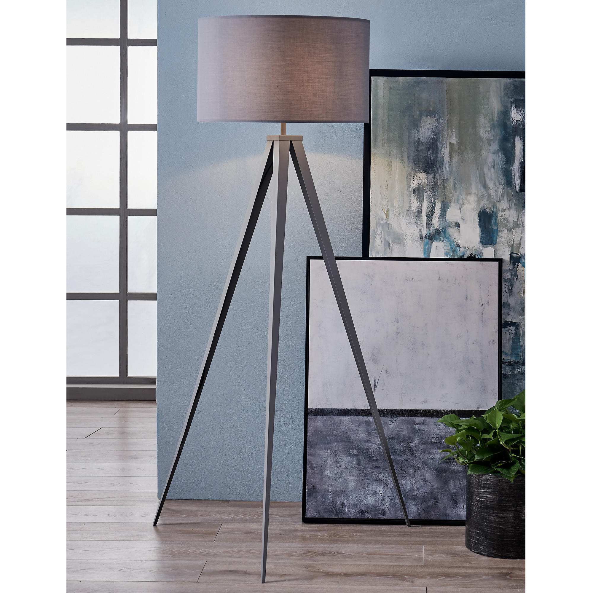 STEHLEUCHTE Grau - Grau, Metall (157/55/157cm) - Teamson Home