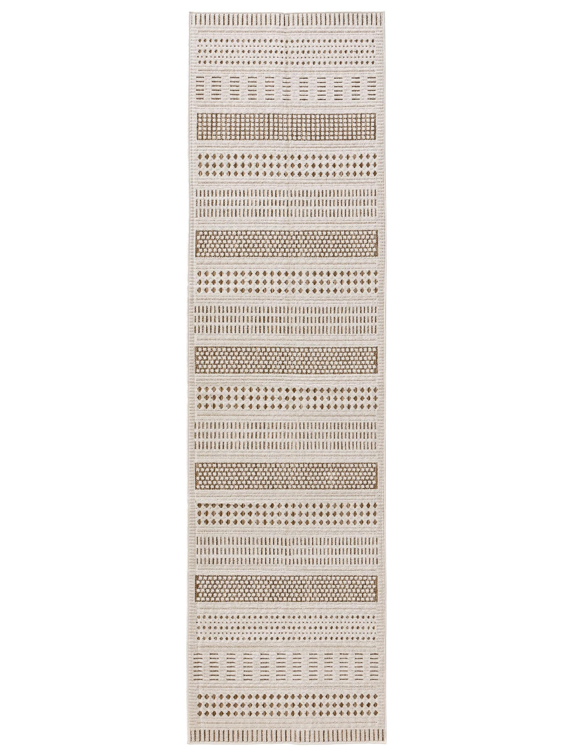 Outdoorteppich Kaleo Cream/Beige 70x200 cm - Creme, Kunststoff (70/200cm) - benuta