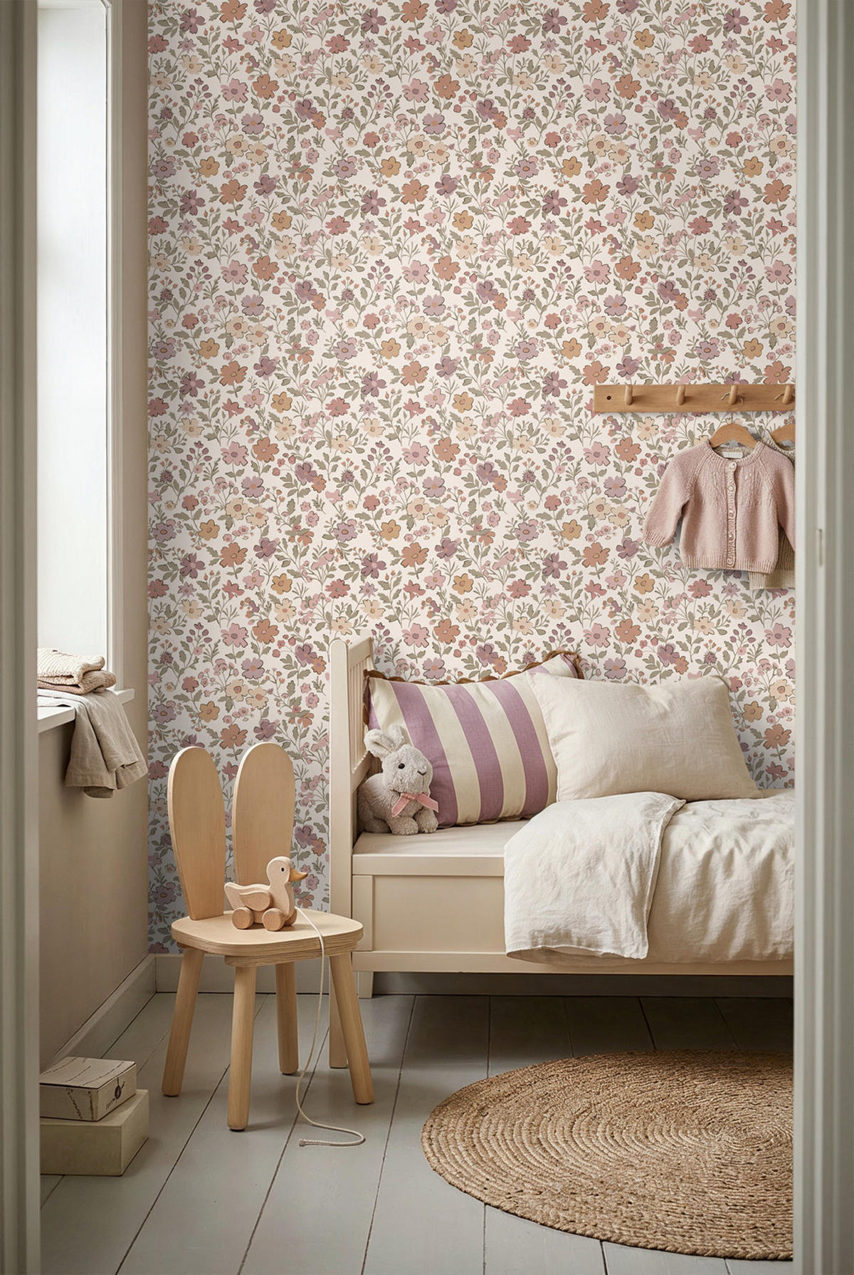 TAPETE Blumen 53 cm x 10.05 m - Lila, Papier (53/0.1cm) - ESTAhome