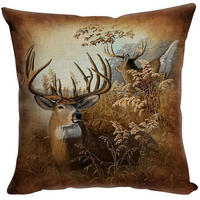 ZIERKISSENBEZUG Hirsch Drucken Leinen Baumwolle 40 x 40 cm - Braun, Textil (40/40cm)
