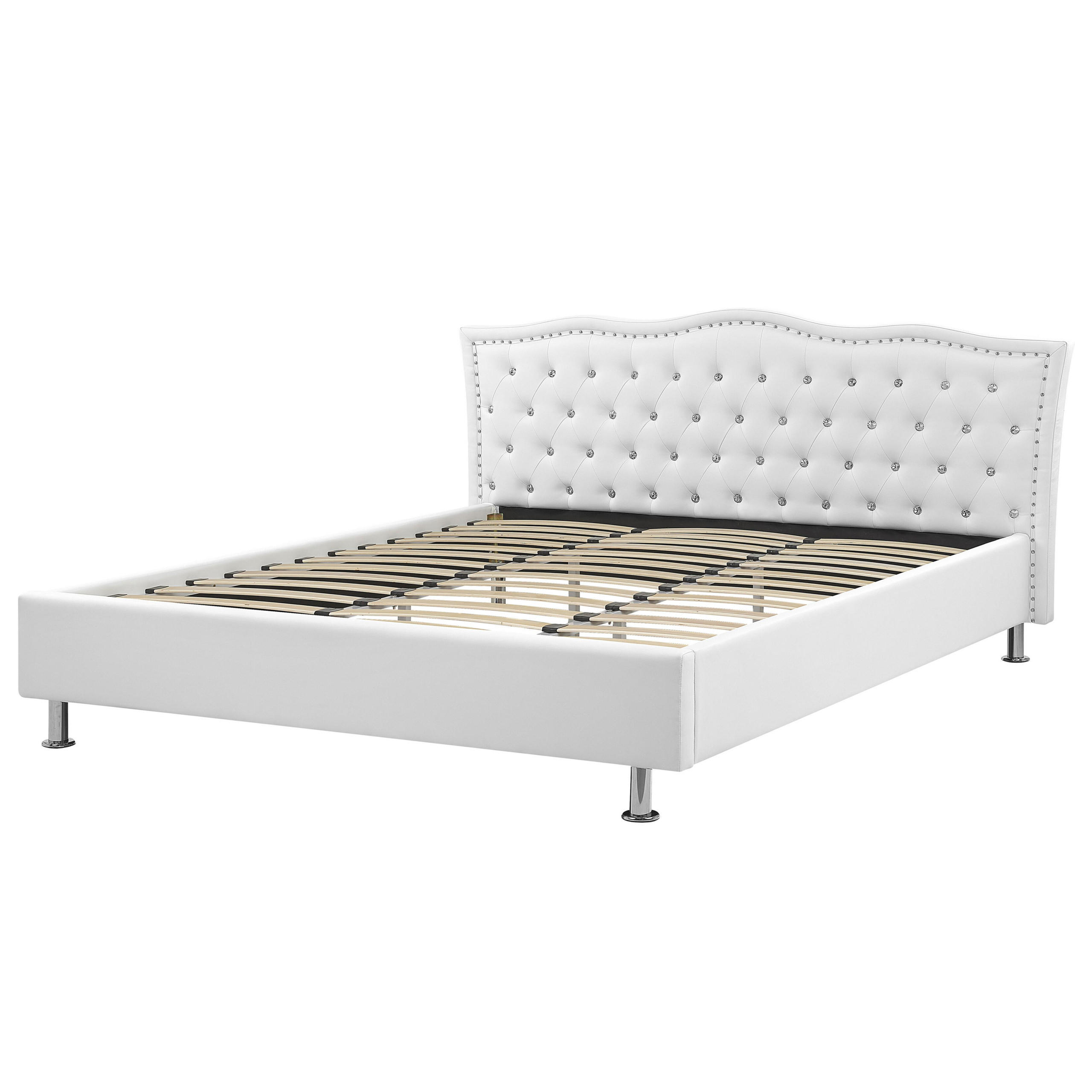 BETT 180/200cm Weiß Metz - Weiß, Textil (180/200cm) - Beliani